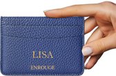 ENROUGE Cardholder LAPIS BLUE | Luxe Pasjeshouder van Echt Leer | Gepersonaliseerd met Naam of Initialen | 100% Leder | Cadeautip Inclusief Geschenkverpakking