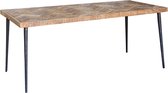 OHNO Furniture Tozawa Eettafel - Tafel, Mangohout, RVS, Zwart, Industrieel