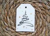 Labels Kerstboom wit kraft 4,5 cm x 6,5 cm (set van 10 stuks) - Kerst - Cadeaulabels - Labels - Kerstlabels