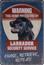 Wandbord – Labrador – Hond – Huisdier - Retro -  Wanddecoratie – Reclame bord – Restaurant – Kroeg - Bar – Cafe - Horeca – Metal Sign – 20x30cm