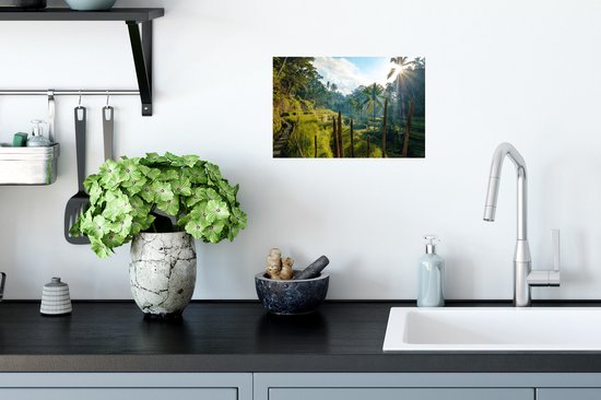 Stickers muraux - Sticker Feuille - Rizière en Indonésie - 30x20 cm - Feuille Adhésive - Stickers muraux Chambre d'Enfant - Papier Peint Auto-Adhésif