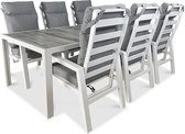 Hartman - Ensemble de jardin 7 pièces - Table de jardin Comino 220 cm - Chaises de jardin réglables Como Dining - Wit