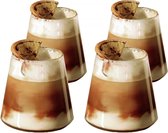 Latte Macchiato Set - Premium Glazen Set van 4 stuks - Unieke Koffie Glazen Set - Geschikt voor Latte, Macchiato, Desserts en Koffie