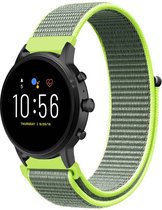 Nylon Smartwatch bandje - Geschikt voor  Fossil Gen 5 nylon band - fluoriserend - Strap-it Horlogeband / Polsband / Armband