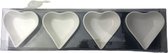 Mini amuseschaaltjes in hart vorm OAKLEY - Wit - Keramiek - 8 x 3 x 8 cm - Set van 4 - Valentine - Valentijnsdag - valentijn cadeautje
