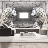 Zelfklevend fotobehang -  Kamer van Leeuwen van steen , Premium Print