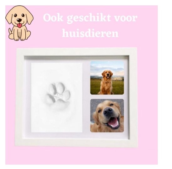 Baby Fotolijstje met Klei Afdruk - Hand/Voet Afdruk - Fotolijst Gipsafdruk - Kraamcadeau - Baby cadeau meisje/baby cadea jongen - Geboorte cadeau/Kraam cadeau - Kraammand - Kerst Cadeautje — afbeelding 4
