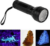 Nixnix - Blacklight UV Zaklamp 51 Ultra Violet LED's - Blacklight - Robuuste Aluminium Behuizing - Detector voor Vals geld, Urine & Overige Vlekken