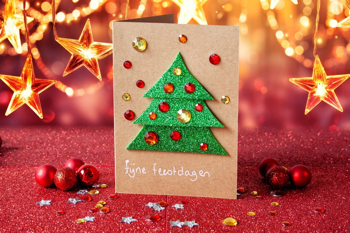 Kerstkaarten Pakket DIY 9 stuks Knutselpakket Kerstkaarten