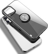 iPhone 13 Pro Max Hoes Met Magnetische Ringhouder Donker Transparant
