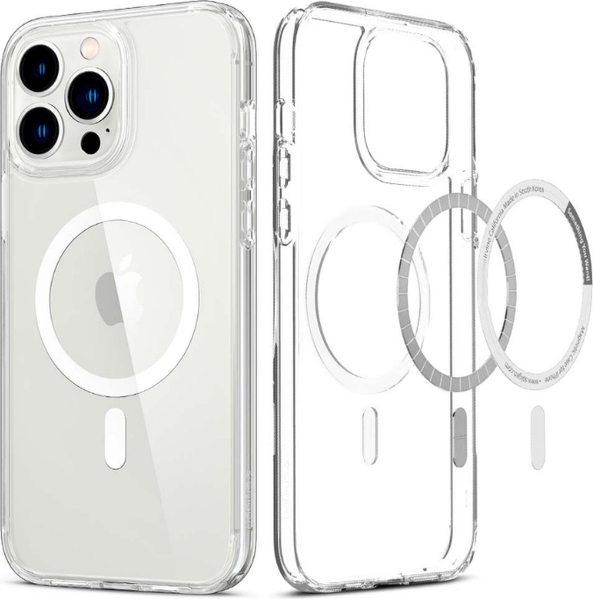 Hozard® MagSafe case voor iPhone 13 Pro Max Transparant - Transparant Hard Case - Hoesje Siliconenhoesje compatible - Voor Mobiele Wallet Kaarthouder Autohouder - Voor Apple MagSafe accessoires