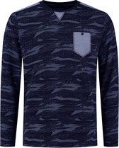 Gabbiano T-shirt T Shirt Met Lange Mouwen En Army Print 152570 Navy 301 Mannen Maat - S