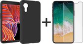 iParadise Samsung Xcover 5 Hoesje - Samsung Galaxy Xcover 5 hoesje zwart siliconen case hoes cover hoesjes - 1x Samsung Xcover 5 screenprotector