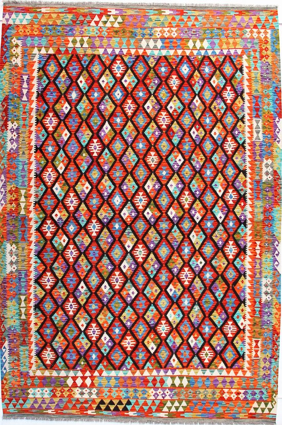 Afghaanse kelim - vloerkleed - 208 x 305 cm - handgeweven - 100% wol -  handgesponnen wol | bol.com