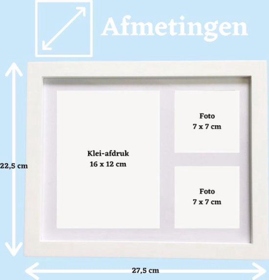 Baby Fotolijstje met Klei Afdruk - Hand/Voet Afdruk - Fotolijst Gipsafdruk - Kraamcadeau - Baby cadeau meisje/baby cadea jongen - Geboorte cadeau/Kraam cadeau - Kraammand - Kerst Cadeautje — afbeelding 3