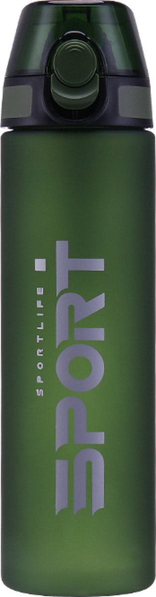 Waterfles 650ml - Forest Green - Sport bidon 0,65L - Drinkfles met drinktuit / rietje - Groen - Herodeals