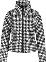 TAIFUN Dames Gewatteerde jas met pied-de-poule motief Black gemustert-40
