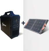 Portable power generator 1500Wh + opvouwbaar 100W zonnepaneel bundel | Mobisun