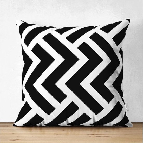 Zethome Stripe - Kussenhoes Vierkantje - Soft Touch – 43 x 43 cm - Kussensloop - Pillow Cover - Aan Beide Zijdig Bedrukt - Vierkant - Rits