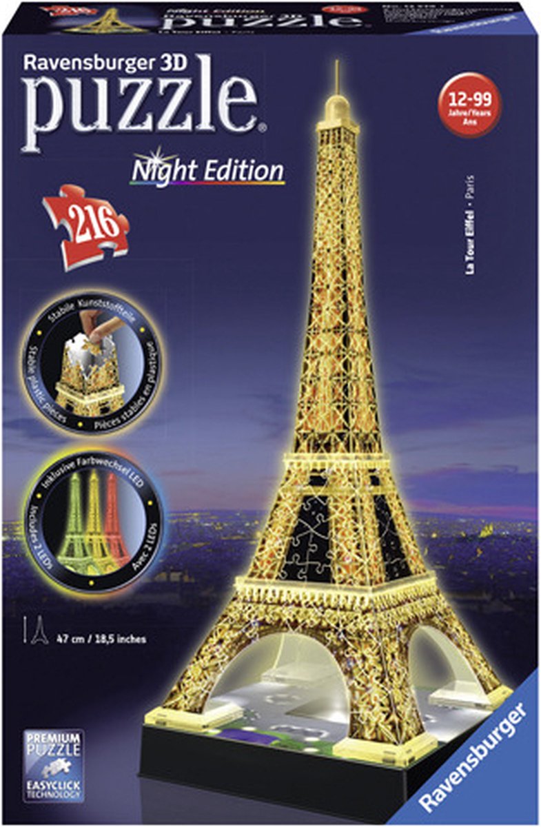 Ravensburger 3D Puzzel Eiffeltoren Night Edition 216 stukjes