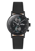 Lee Cooper LC06533.651 - Horloge - Analoog - Heren - leren band - Zwart