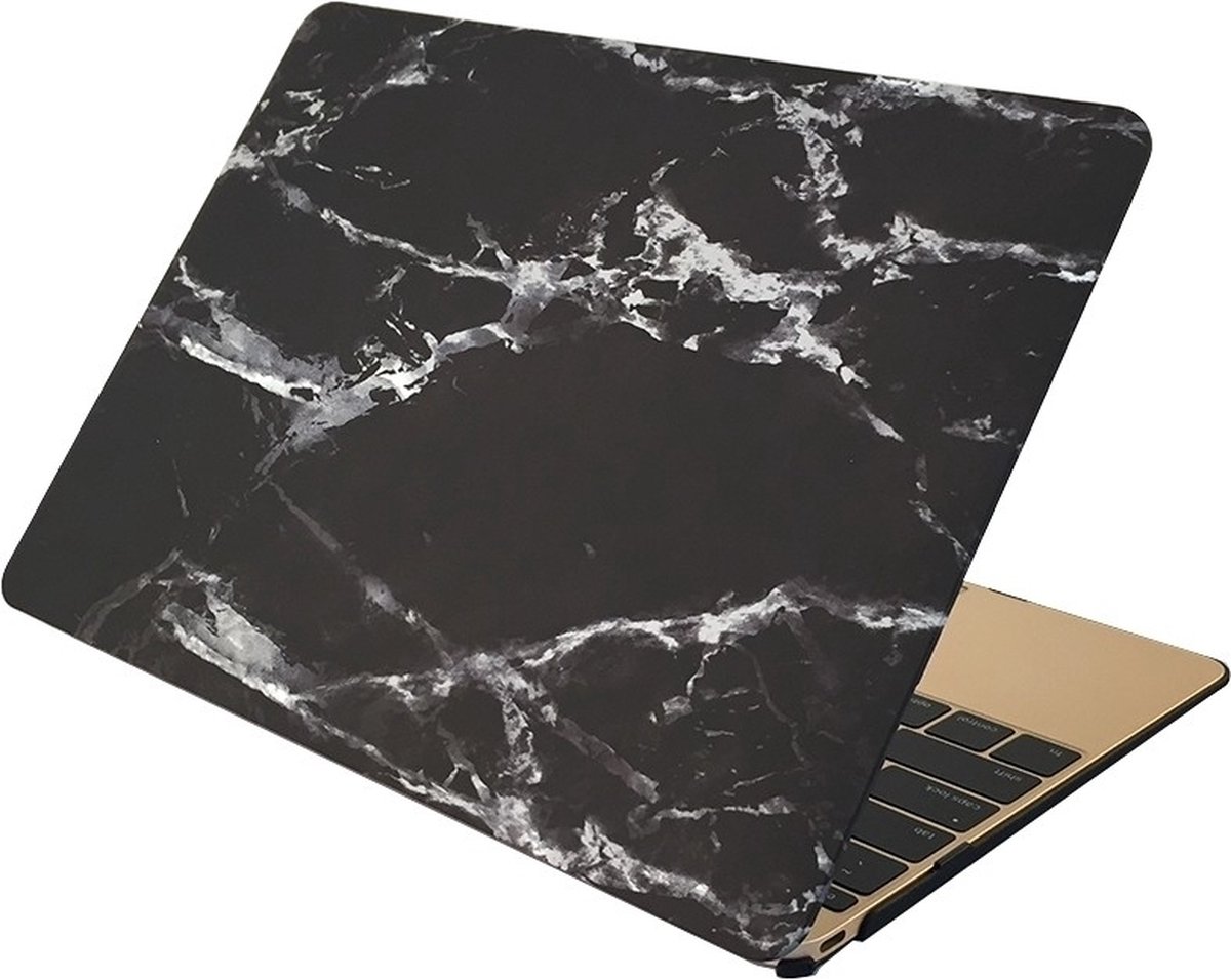 Macbook case van By Qubix - Marble - Zwart - Air 13 inch marmer look - Geschikt voor de macbook Air 13 inch (A1369 / A1466) - Hoge kwaliteit hard cover!