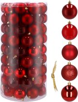 Springos Kerstballen | Kerstversiering | Onbreekbaar | 100 stuks | Rood tinten