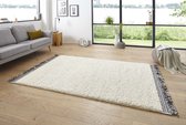 Hoogpolig designer vloerkleed 3D Lompu - crème/grijs 80x150 cm