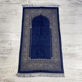 Donkerblauw Luxe Fluwelen Gebedskleed -  Verschillende kleuren Beschikbaar kiezen uit perfecte kwaliteit - Islamitisch Gebedsmat - Cadeau voor Moslims Eid Cadeau - Ramadan Cadeau v