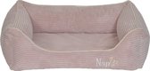 NapZZZ Divan M: 90 cm Ribbed Roze