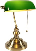 Polaza®️ Bureaulamp - Klassieke Tafellamp - Tafellamp - Glazen Lampenkap - 360 Graden Verstelbaar - Tafellamp Slaapkamer