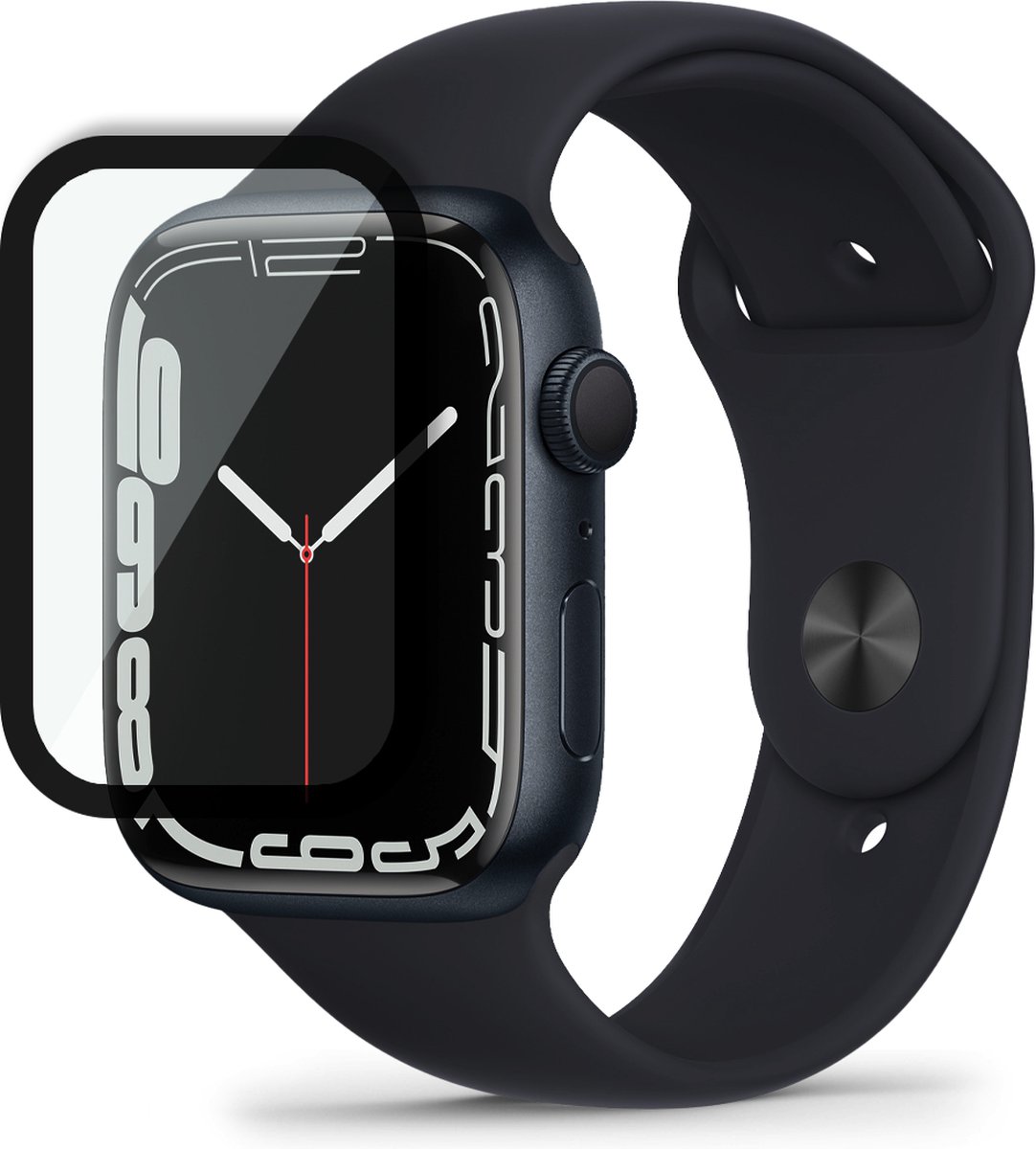 Screen protector geschikt voor Apple Watch Series 7 - 45mm - Curved Edges -  Volledige | bol.com