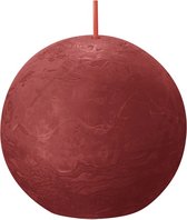 6 stuks Bolsius rood rustiek bolkaars Ø 76 mm (25 uur) Eco Shine Delicate Red