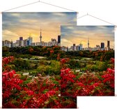 Zomers uitzicht op de skyline van Toronto met CN Tower - Foto op Textielposter - 90 x 120 cm