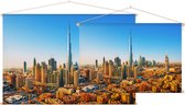 Indrukwekkend uitzicht op de skyline van Dubai City - Foto op Textielposter - 90 x 60 cm