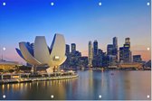 Uitzicht op de skyline van Marina Bay in Singapore  - Foto op Tuinposter - 150 x 100 cm