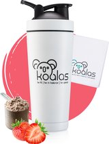 Koalas® RVS Shakebeker – Proteïne Shaker – Shake Beker - BPA Vrij – Thermosfles 750 ml  - Wit