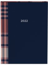 Tartan zakagenda 2022 - A6 formaat zakagenda - binnenzijde 7 dagen 2 pagina planner - (11x15cm) met Tartan, blauw design