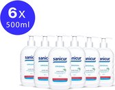 Savon pour les mains Sanicur Original - 6 x 250ml - Sans microplastique - 96% d'origine naturelle