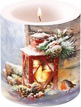 Ambiente - Kaars - Small - Robin by Lantern - 35 branduren - Kerst - Sneeuw