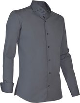 Giovanni Capraro | Capraro heren Overhemd | met stretch | Donker Grijs | XL