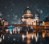 De Dom van Berlijn in een sfeervol winterlandschap - Fotobehang (in banen) - 250 x 260 cm