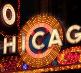Neon letters van het wereldberoemde Chicago Theatre - Fotobehang (in banen) - 250 x 260 cm