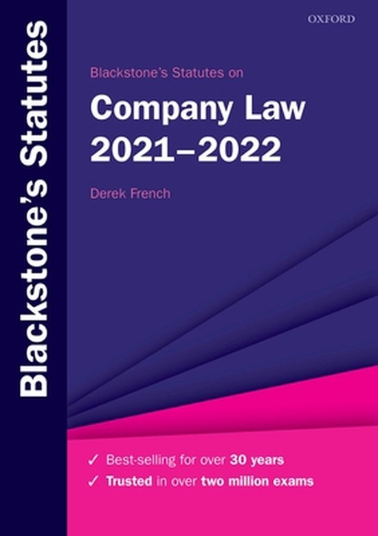 Blackstone's Statutes on Company Law 20212022 9780192898418 Derek
