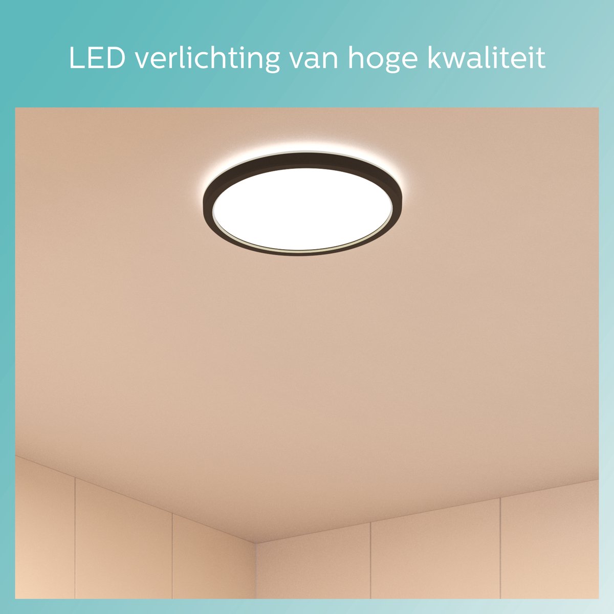 Philips Superslim LED Plafondlamp - Wit - Warmwit Licht - 22 W - Super slank ontwerp - Dimbaar