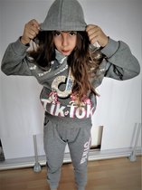 TikTok - unicorn kleding-onesie-pyjama-trainingspak-jogging meisjes | grijs | maat 6 JAAR