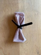6 servetringen met Strik - Echt Leer - 26 x 1,3 cm - Bruin - Servethouder - Servetring - Servet Ringen