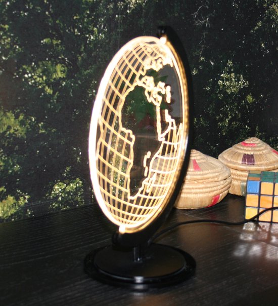 Nachtlampje 'Wereldbol' 3d met van een globe - LED-lamp - USB -... | bol.com