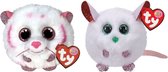 Ty - Knuffel - Teeny Puffies - Tabor Tiger & Christmas Mouse