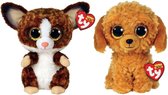 Ty - Knuffel - Beanie Boo's - Bush Baby Galago & Golden Doodle Dog